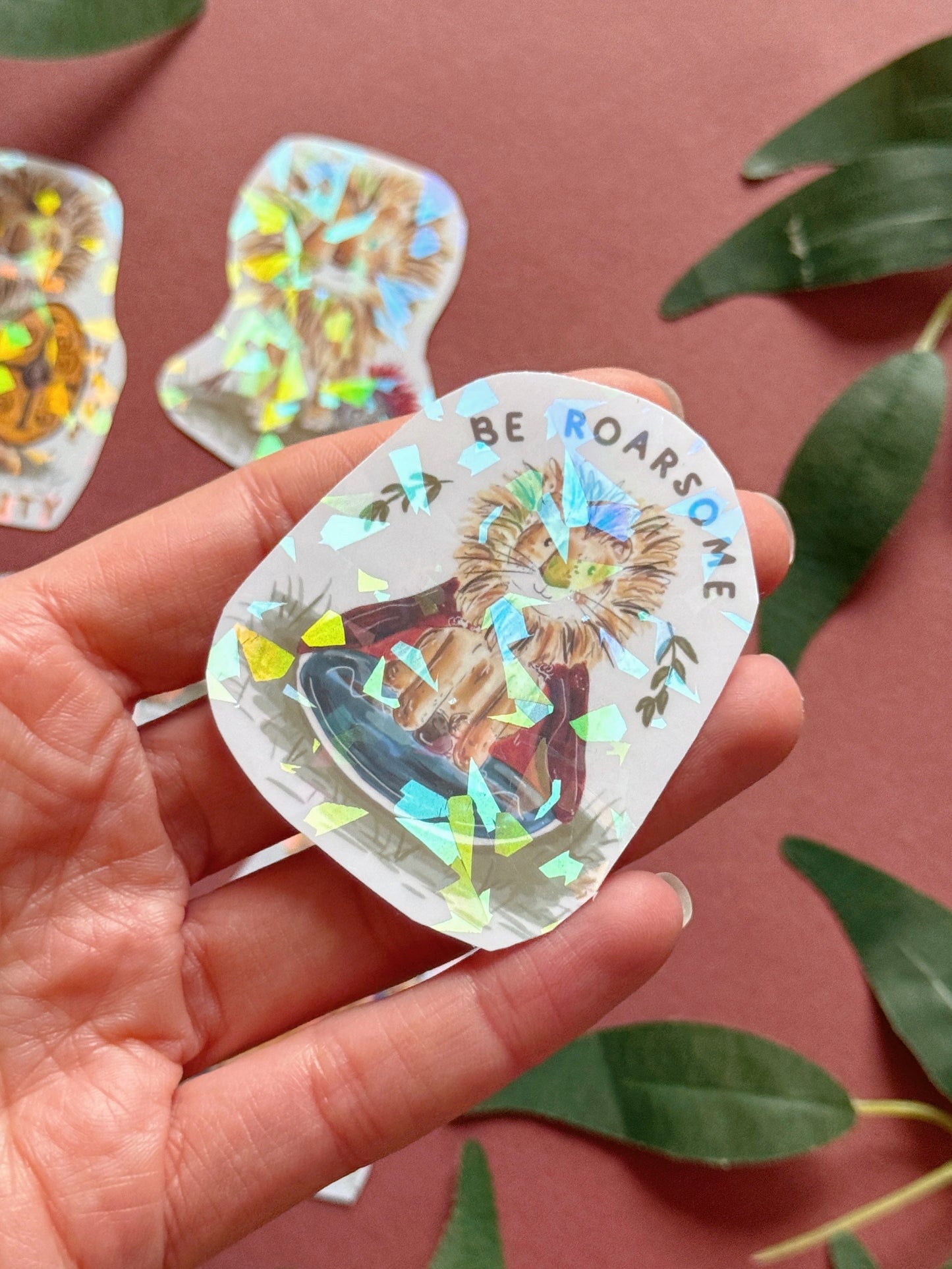 Warrior Lion Sticker - Holographic
