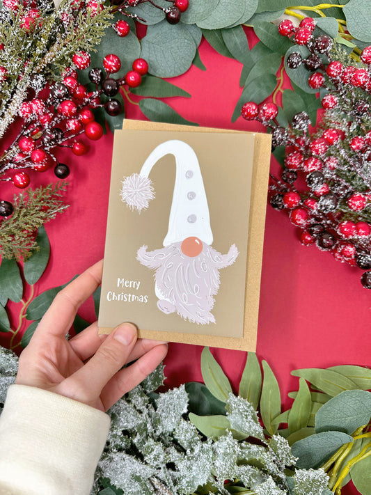 Gonk Christmas Card - white