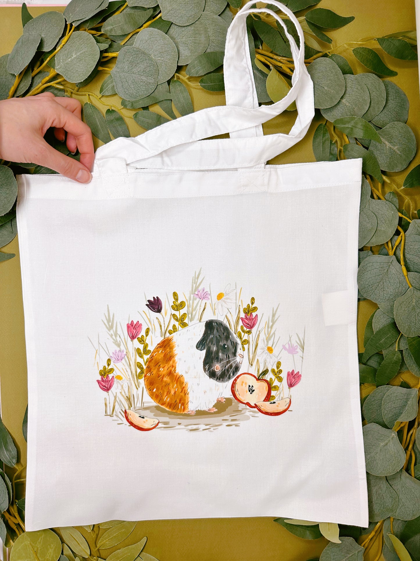 Apple Guinea Pig Tote Bag