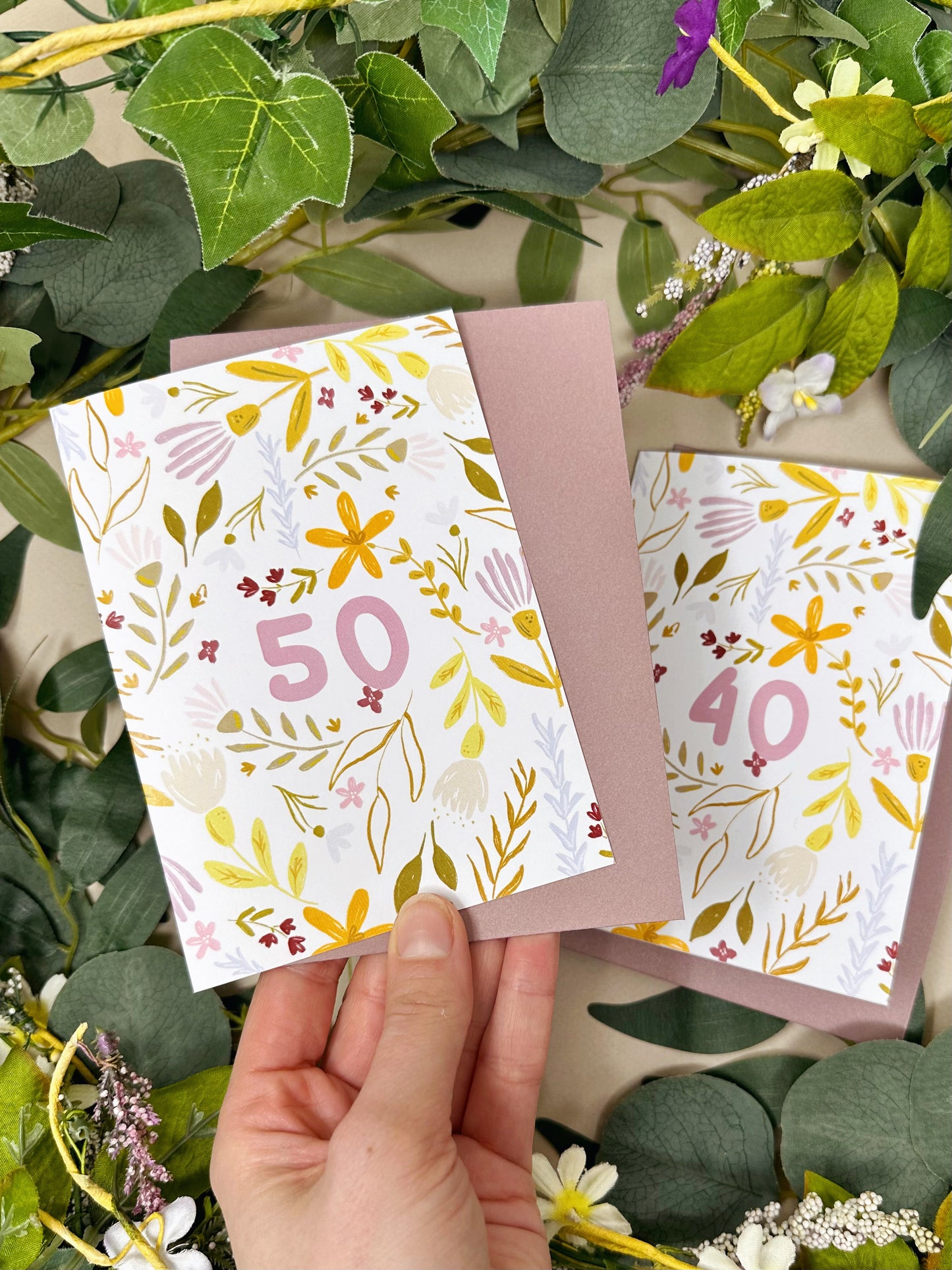 Floral Age Birthday Card