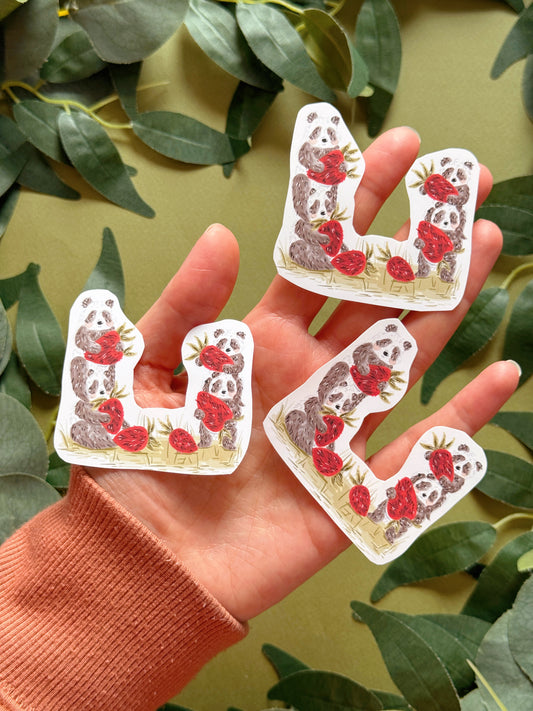 Strawberry panda sticker