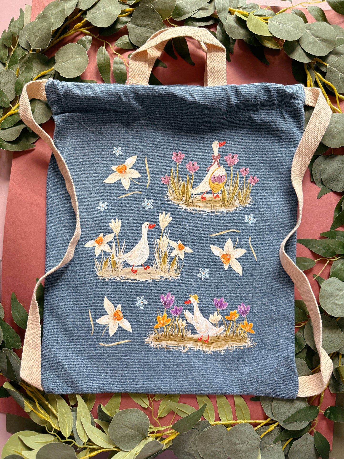 Duck Drawstring Tote Bag
