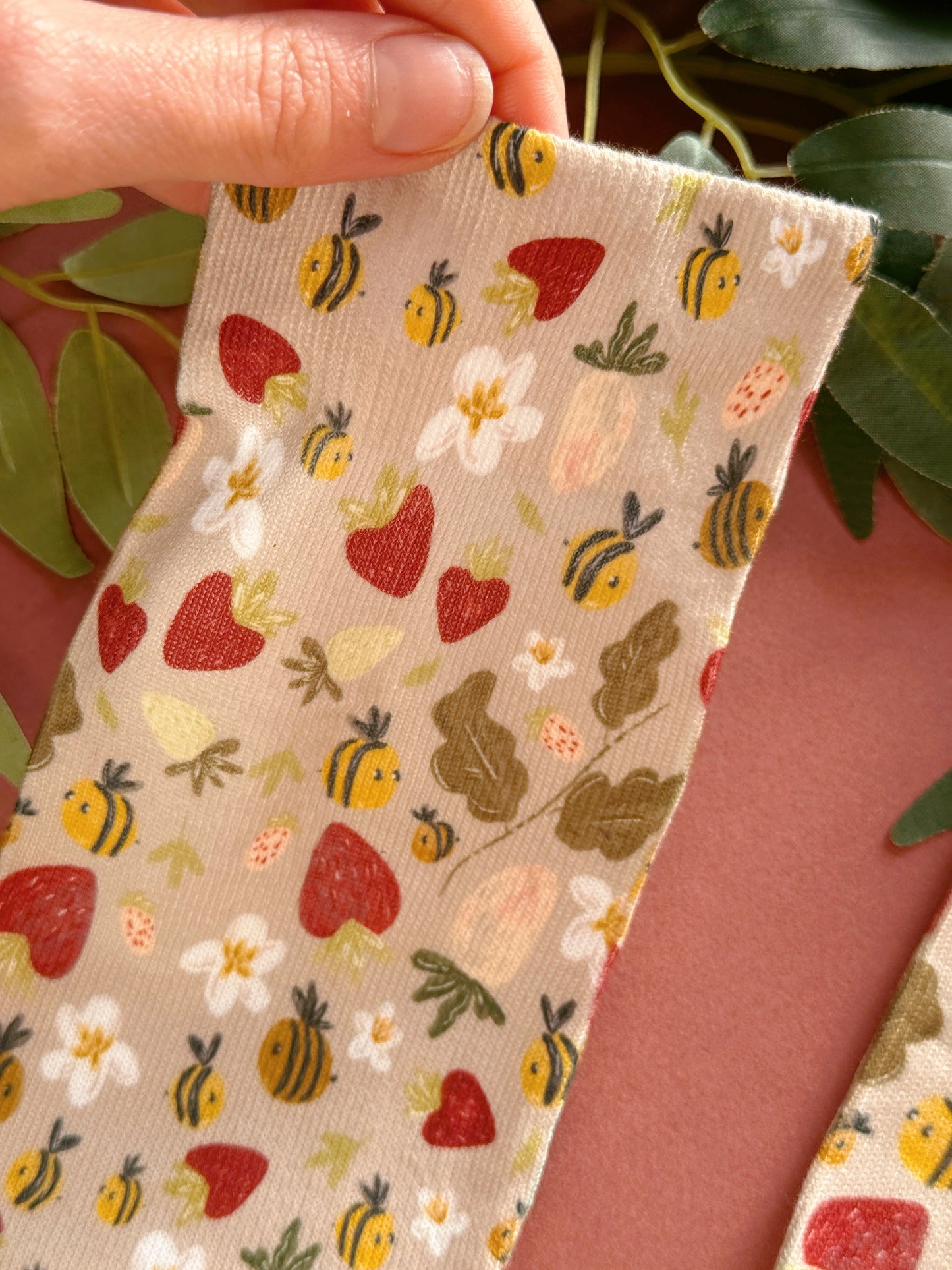 Strawberry Bee Sock