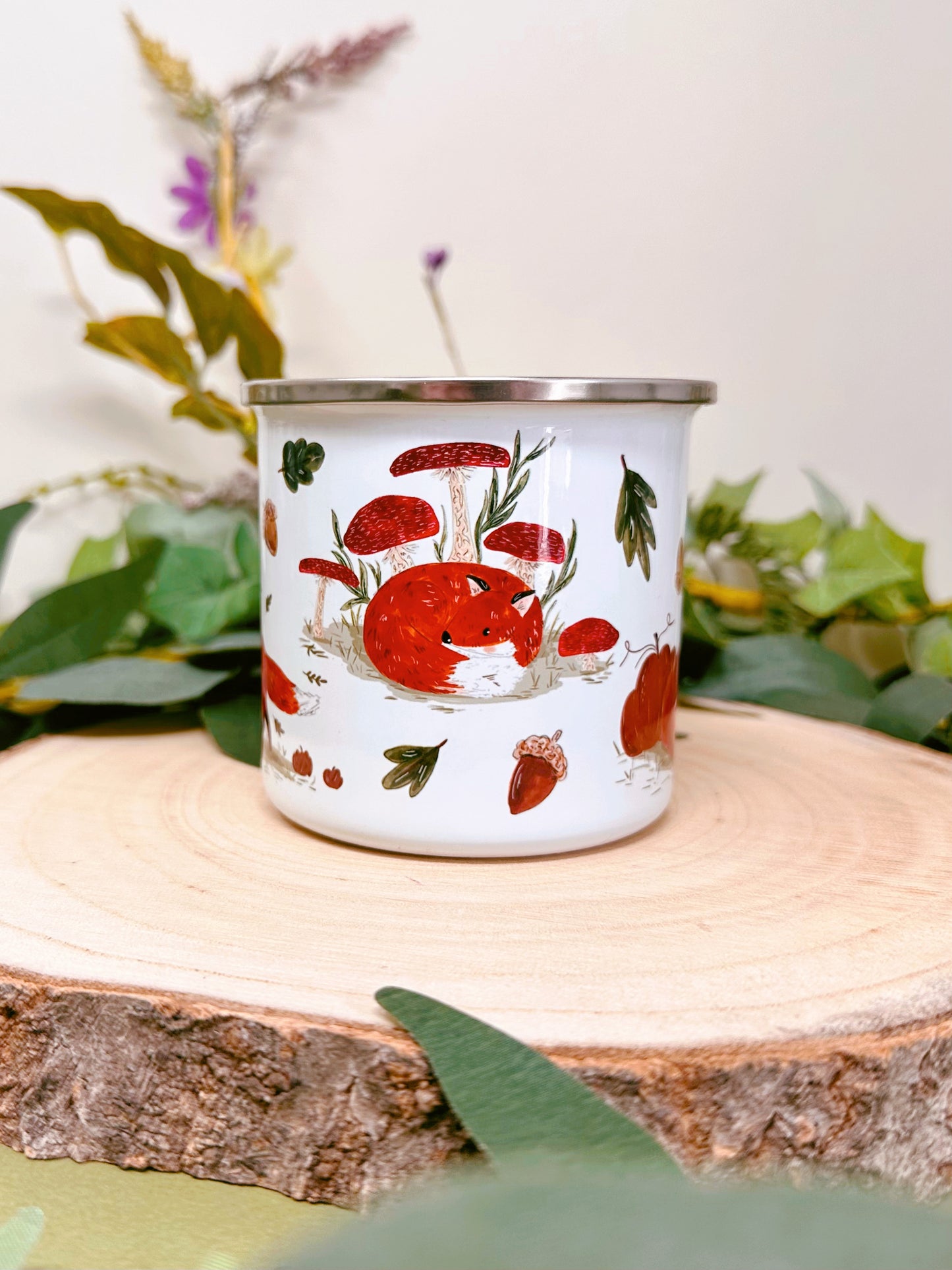 Autumn Fox Enamel Mug