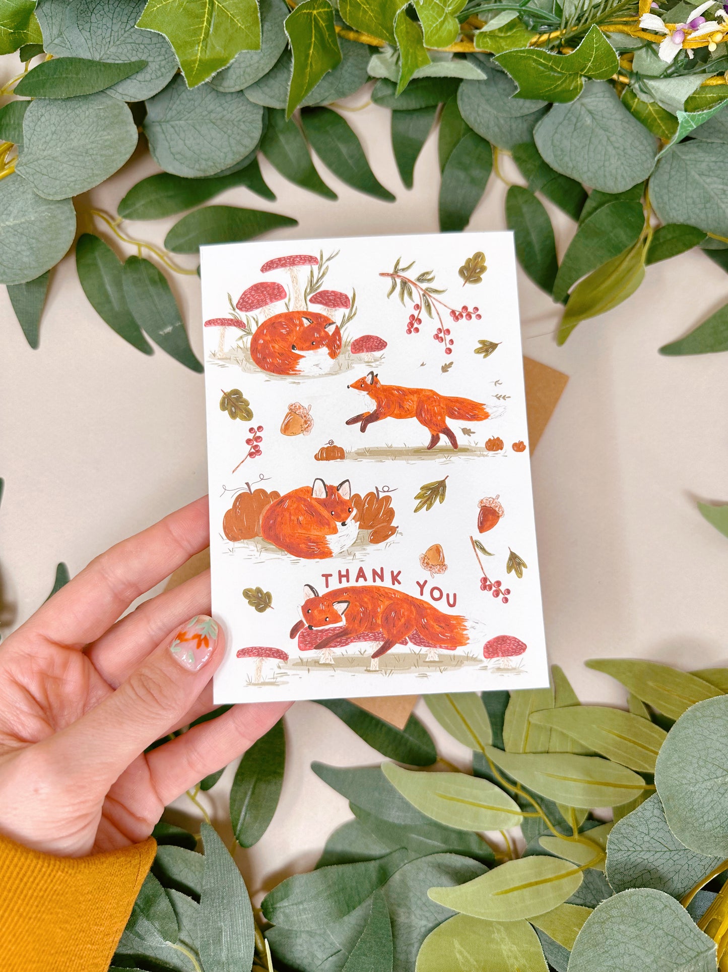 Autumn Fox Thank You Card