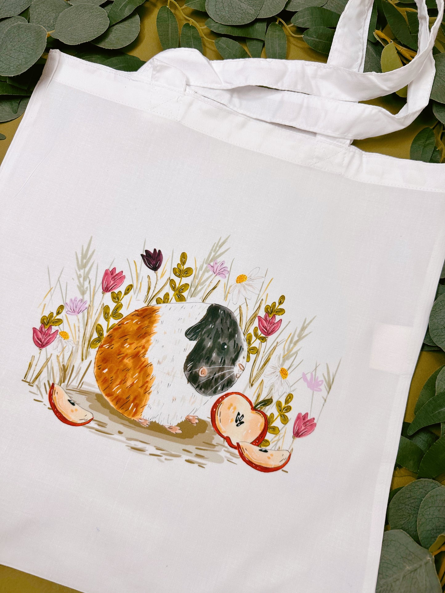 Apple Guinea Pig Tote Bag