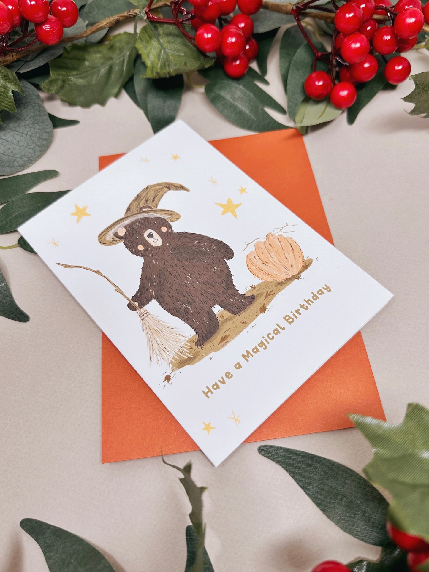 Witch Bear Birthday Card