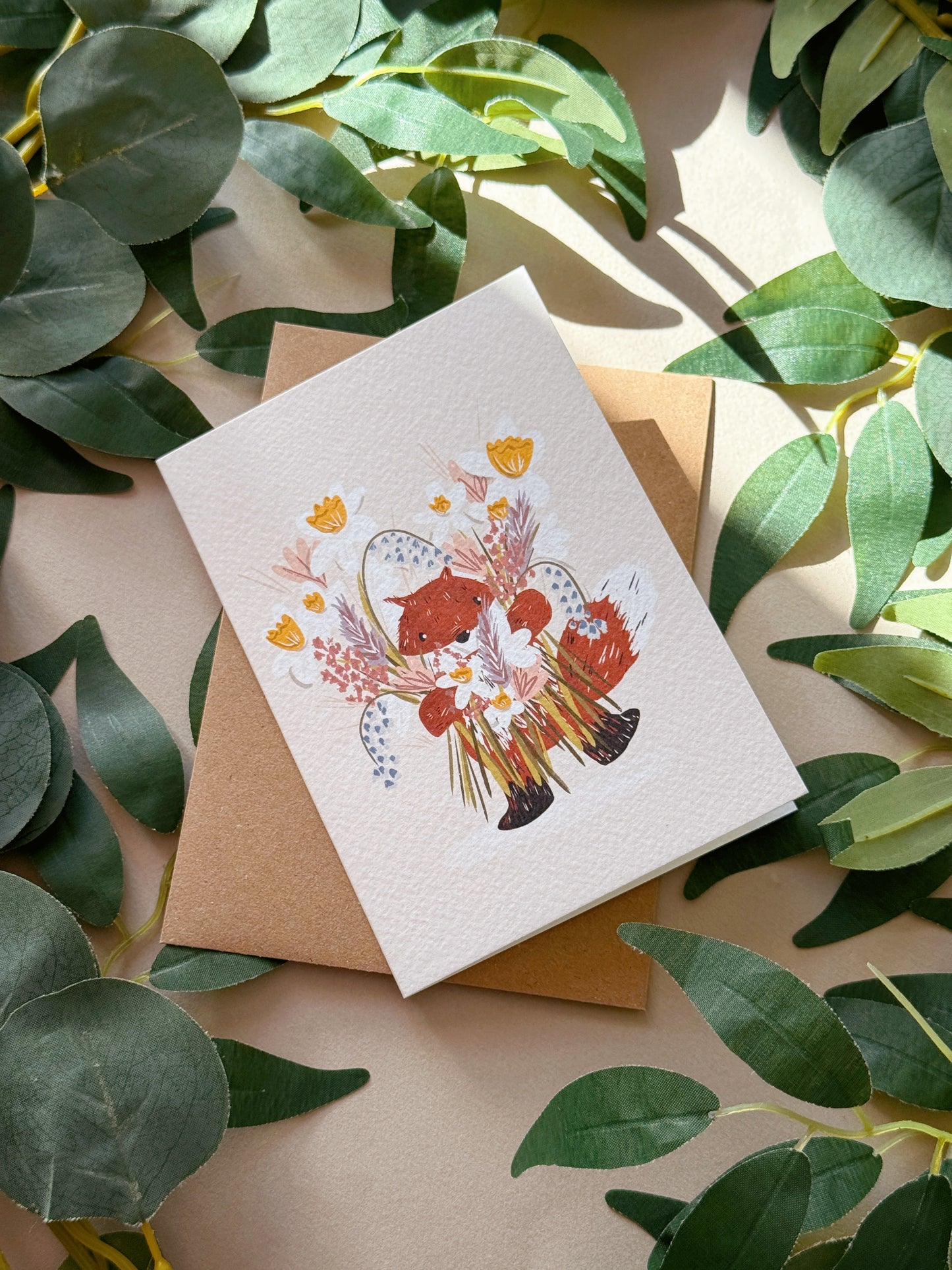 Fox Bouquet Card