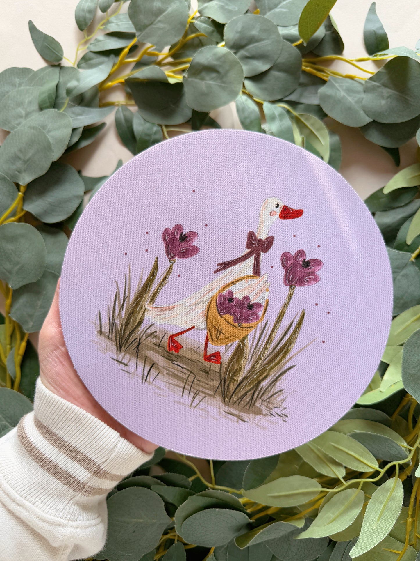Purple Flower Duck Mousemat