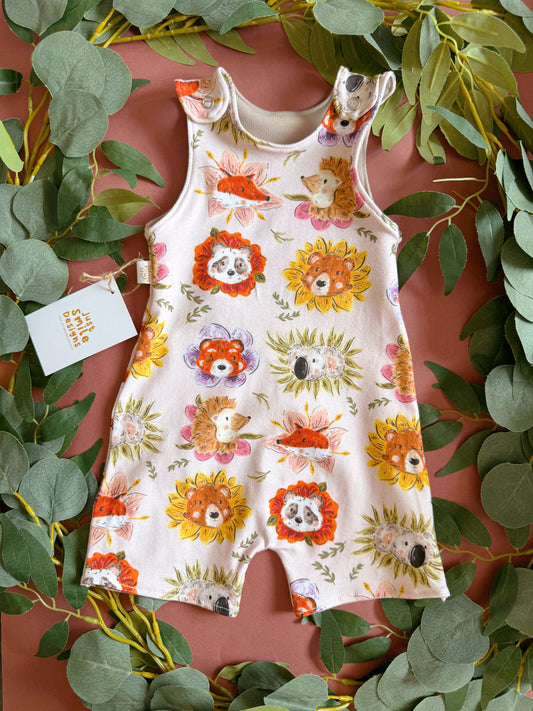 Flower Animals Short Romper