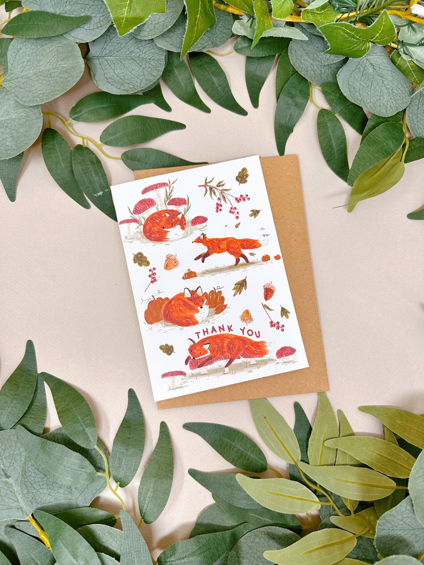 Autumn Fox Thank You Card