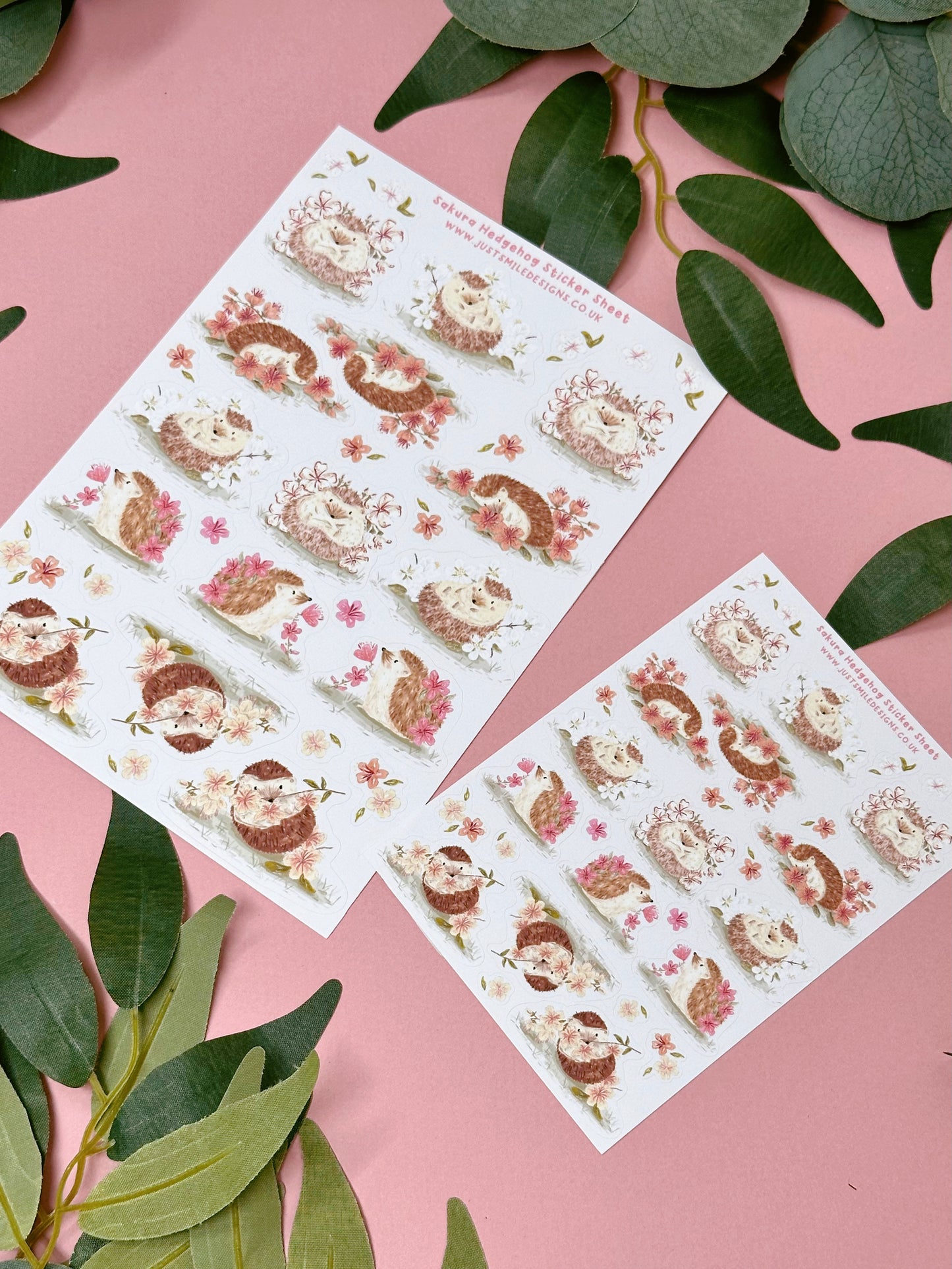Sakura Hedgehog Sticker Sheet
