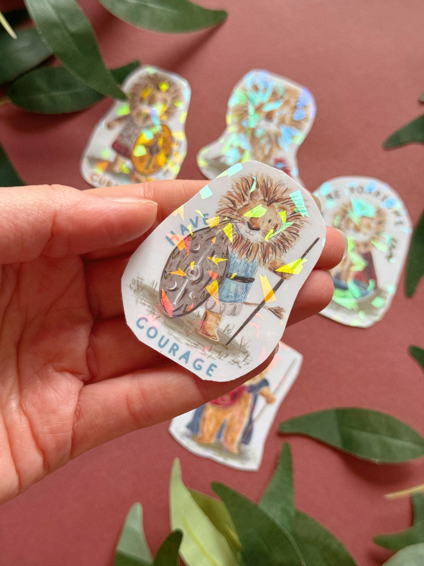 Warrior Lion Sticker - Holographic
