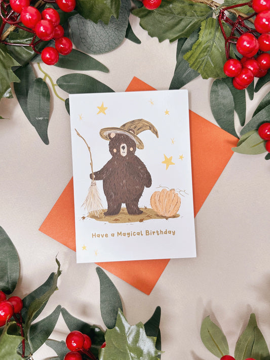 Witch Bear Birthday Card