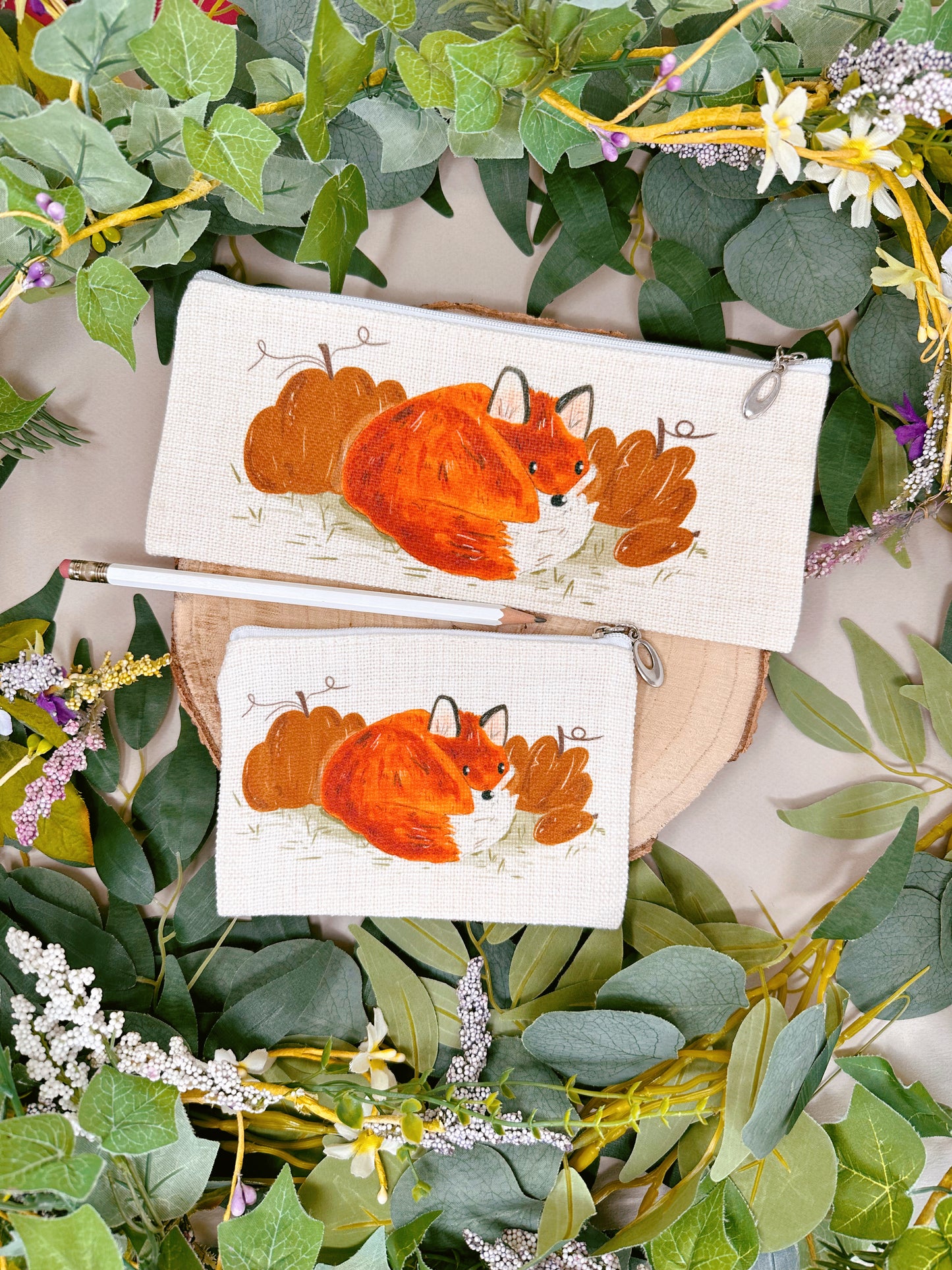 Pumpkin Fox Zip Case