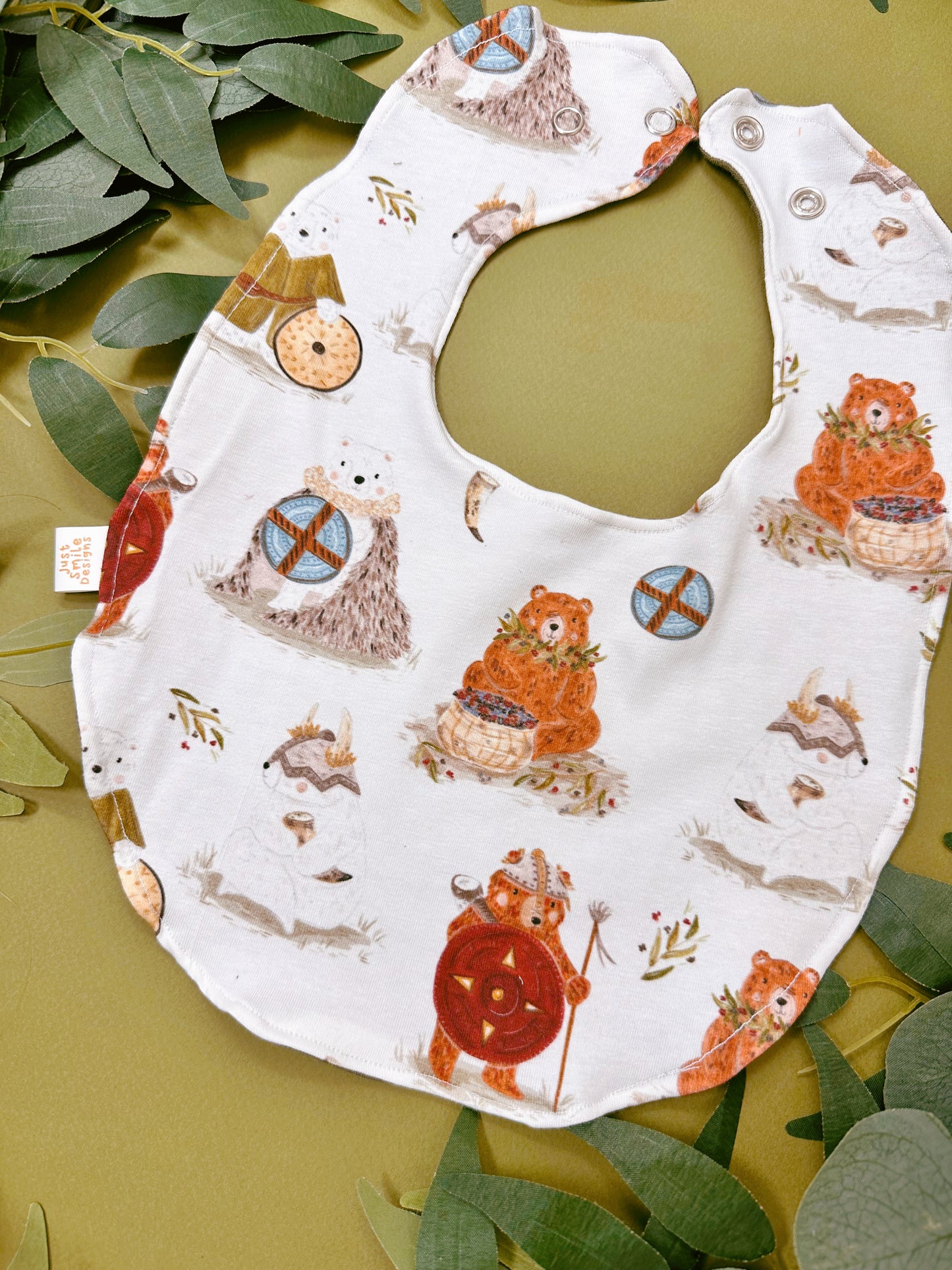 Viking Bear Bib - Rounded