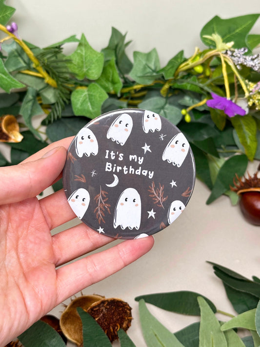 Spooky Ghost Birthday Badge