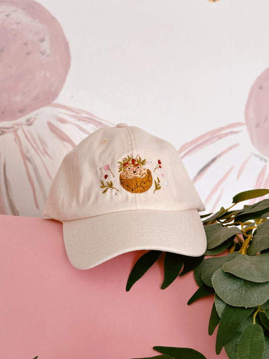 Hedgehog embroidered baseball cap