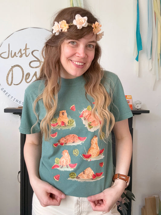 Capybara watermelon T-shirt
