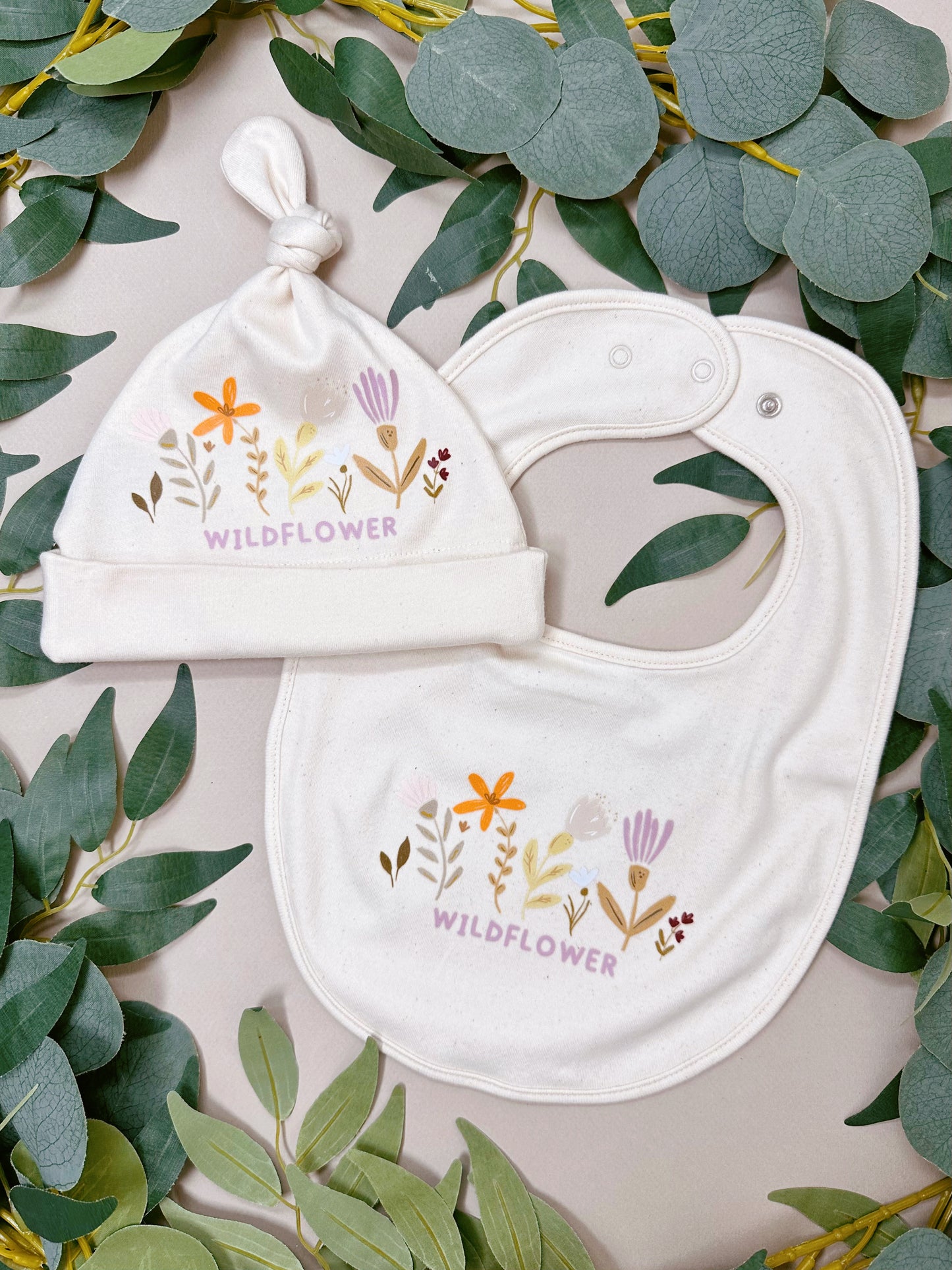 Wild Flower Bib & Hat Set