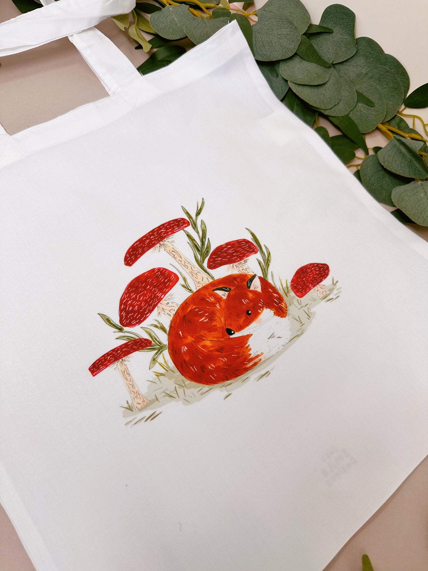 Mushroom Fox Tote Bag