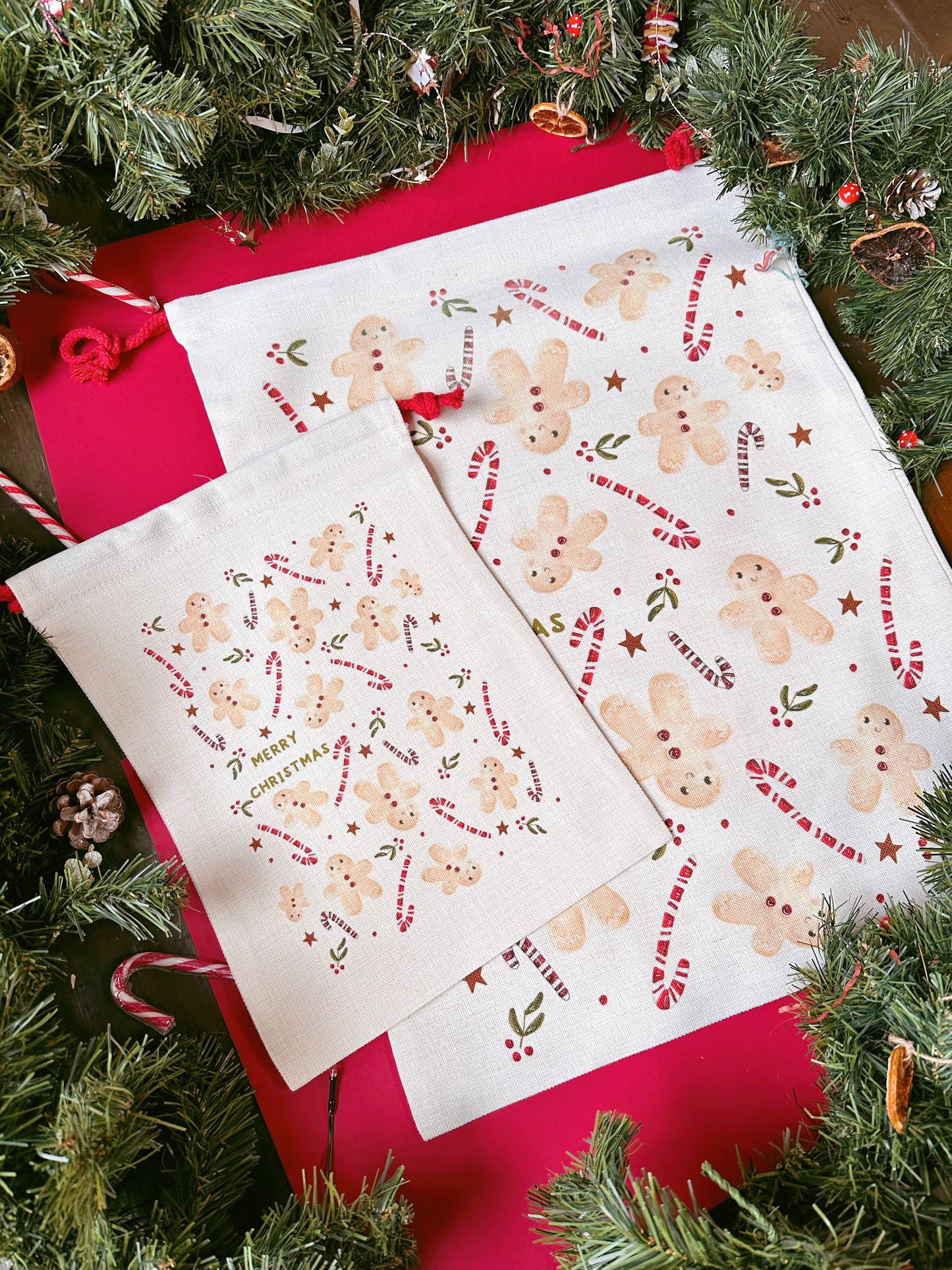 Santa Sack - Candy Cane Gingerbread