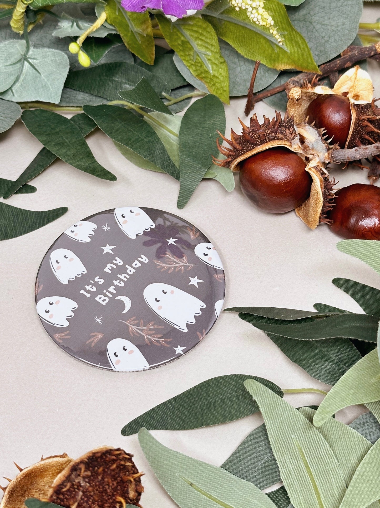 Spooky Ghost Birthday Badge