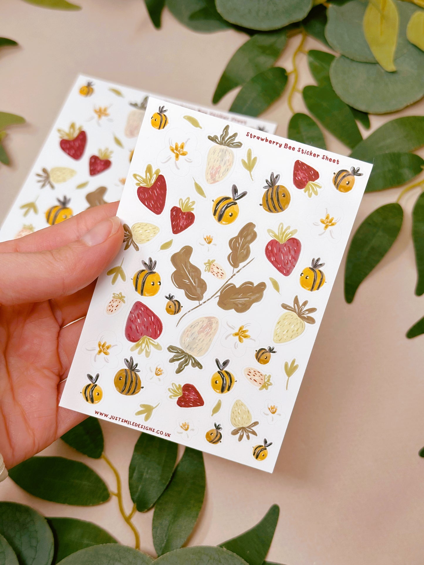 Strawberry Bee Sticker Sheet
