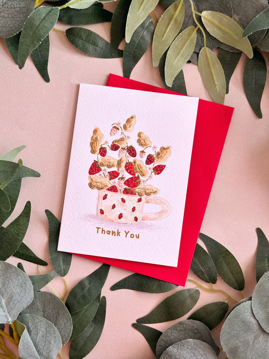 Strawberry thank you card