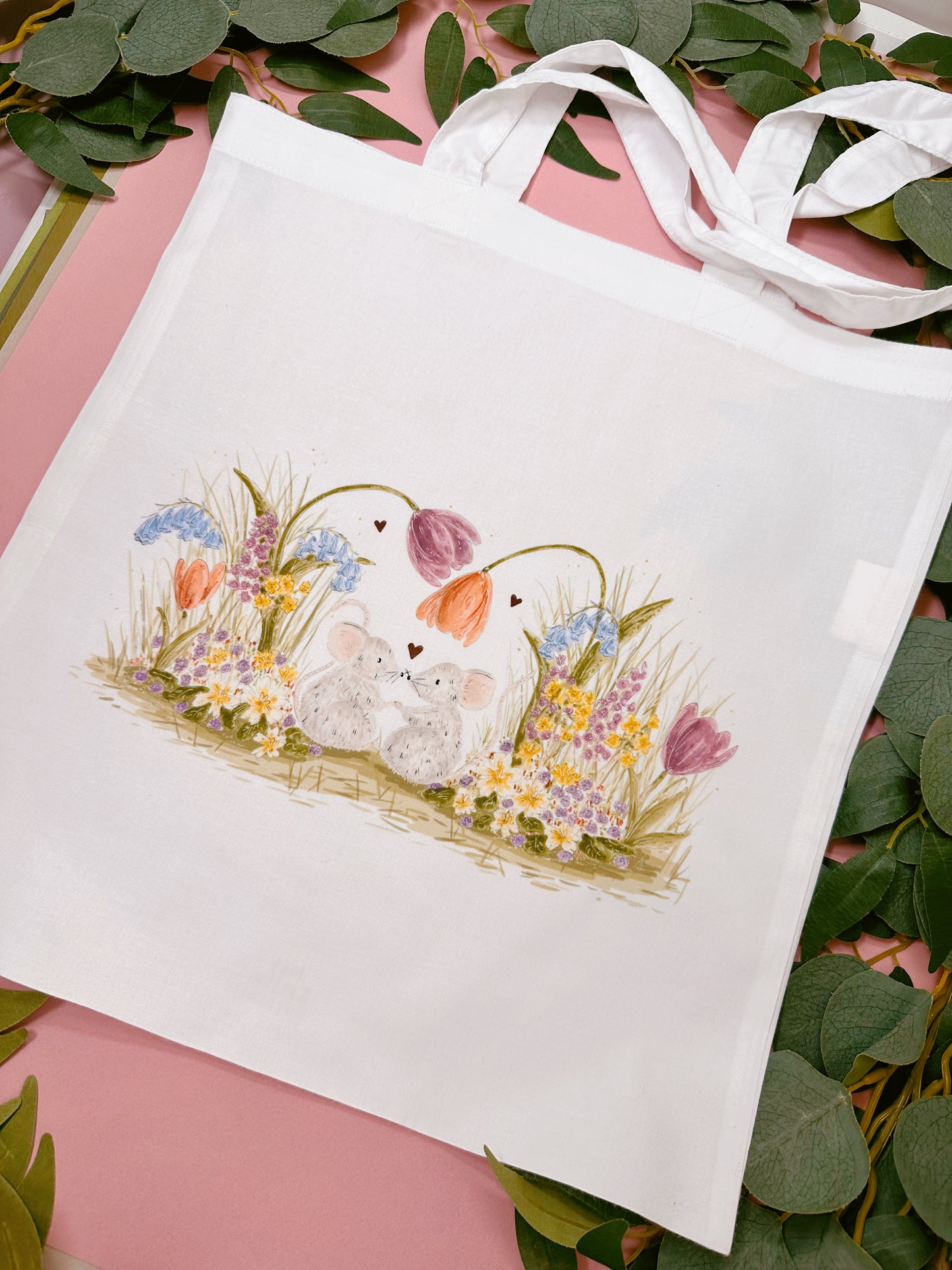 Tulip Mice Tote Bag