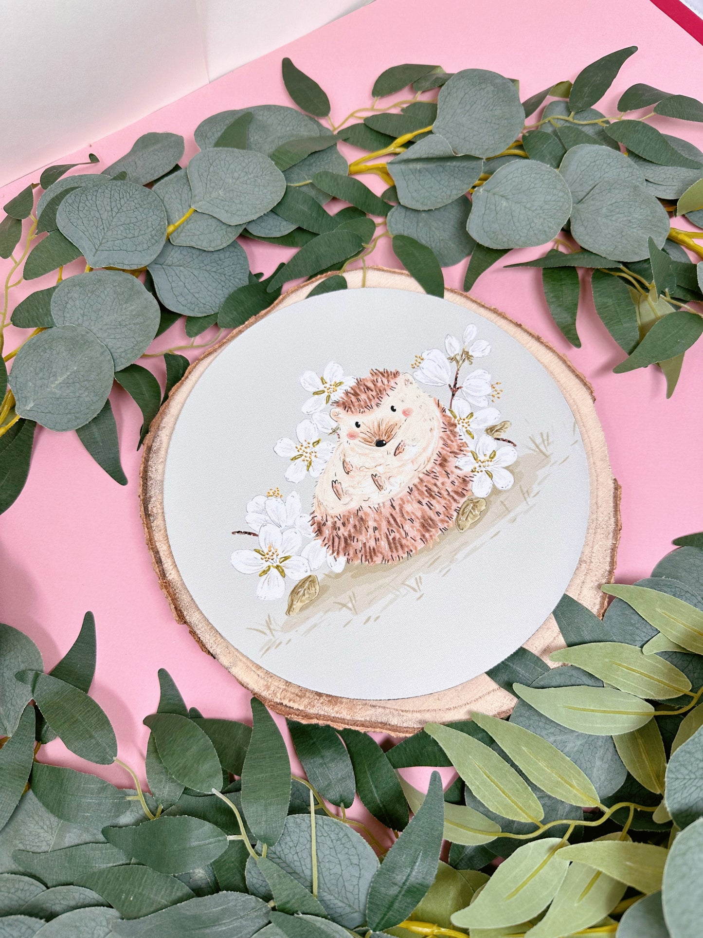 White Sakura Hedgehog Mousemat