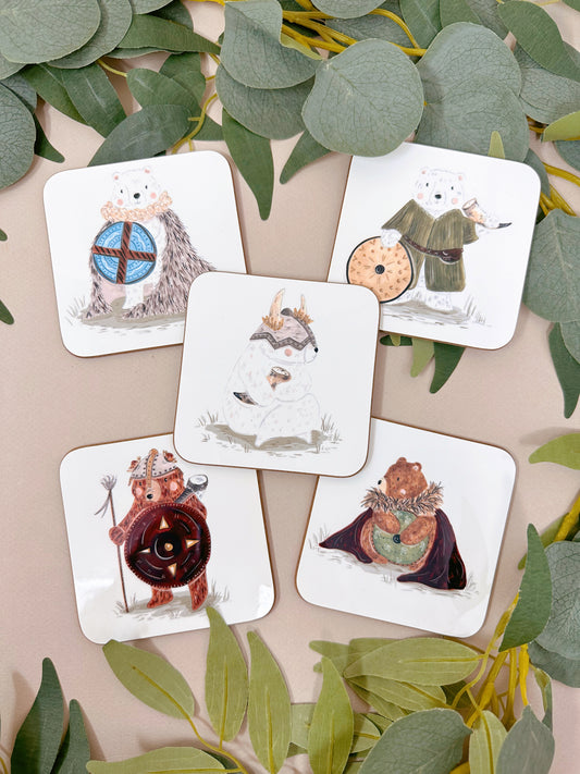 Viking bear coaster