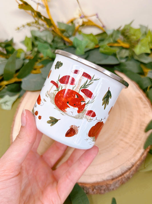 Fox enamel mug