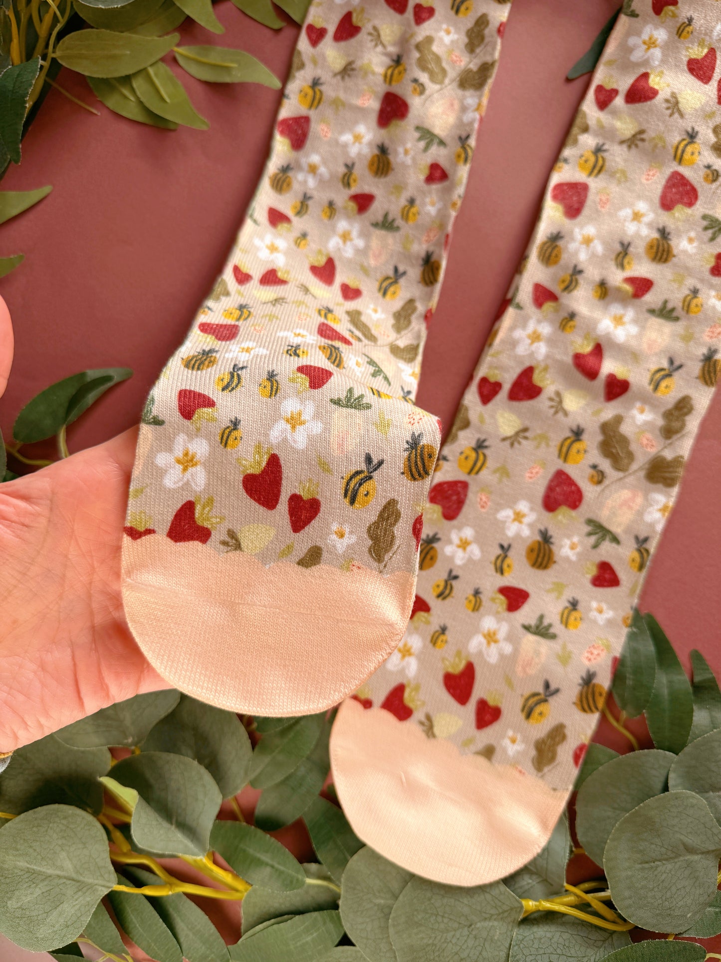 Strawberry Bee Sock
