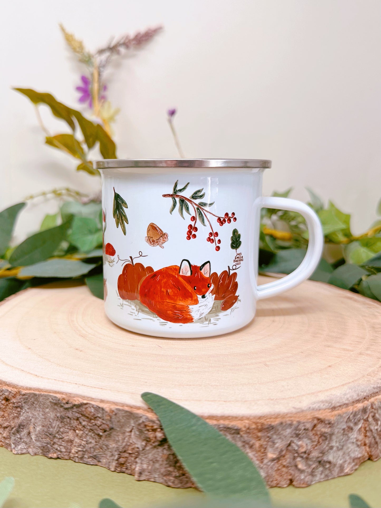 Autumn Fox Enamel Mug