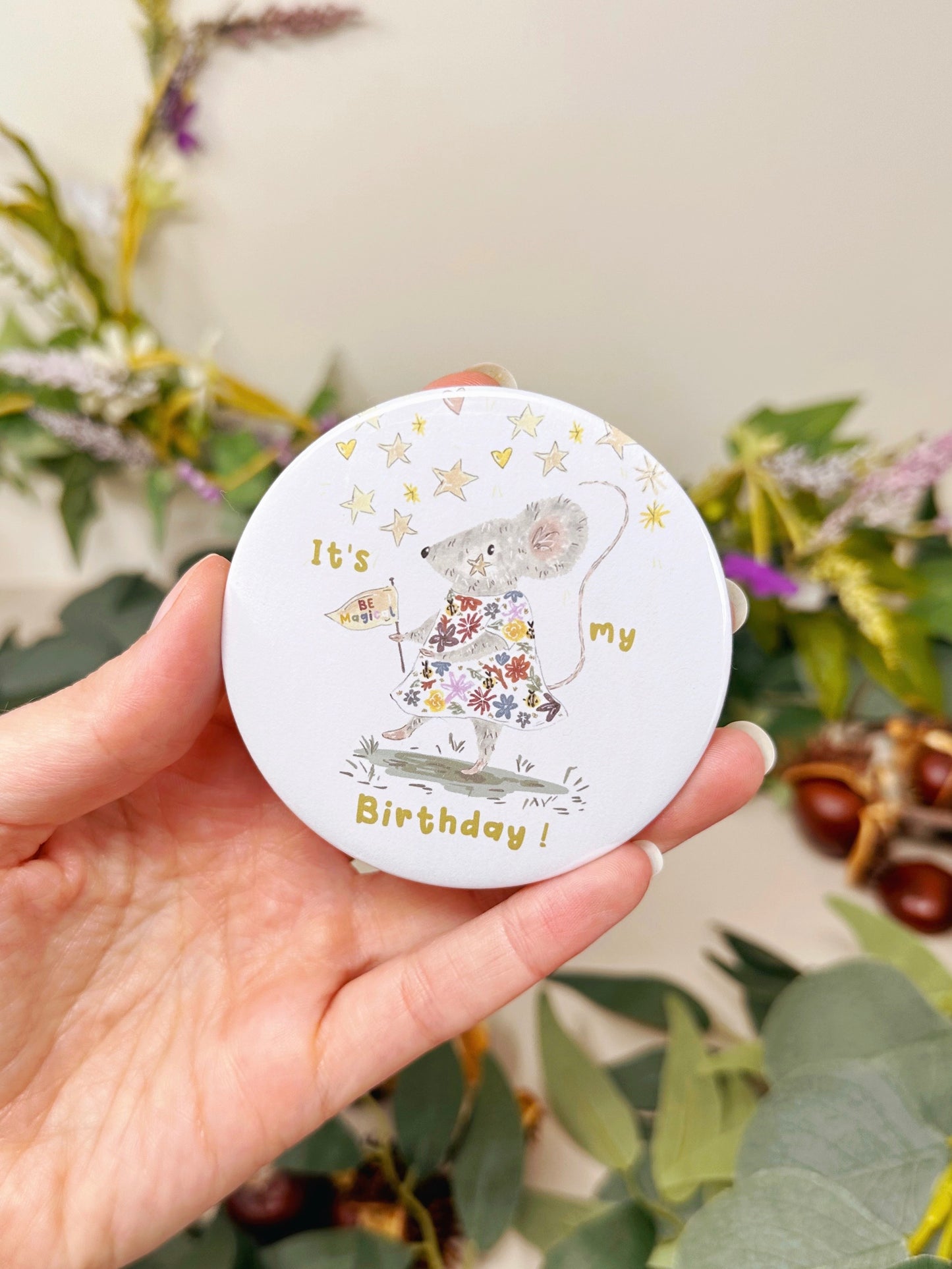 Mouse Birthday Badge