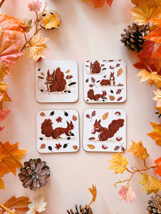 Red squirrel coaster