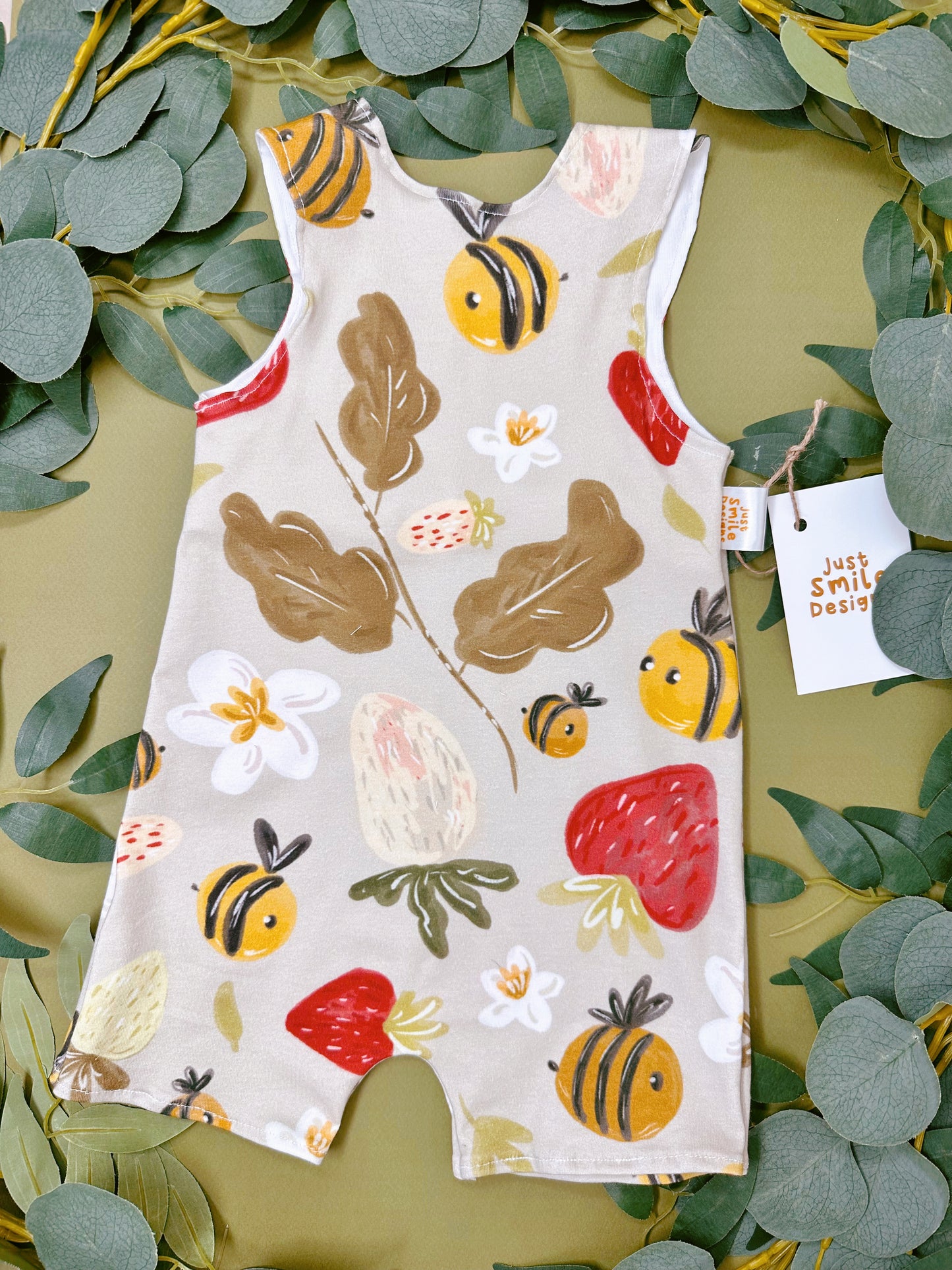 Strawberry Bee Short Romper
