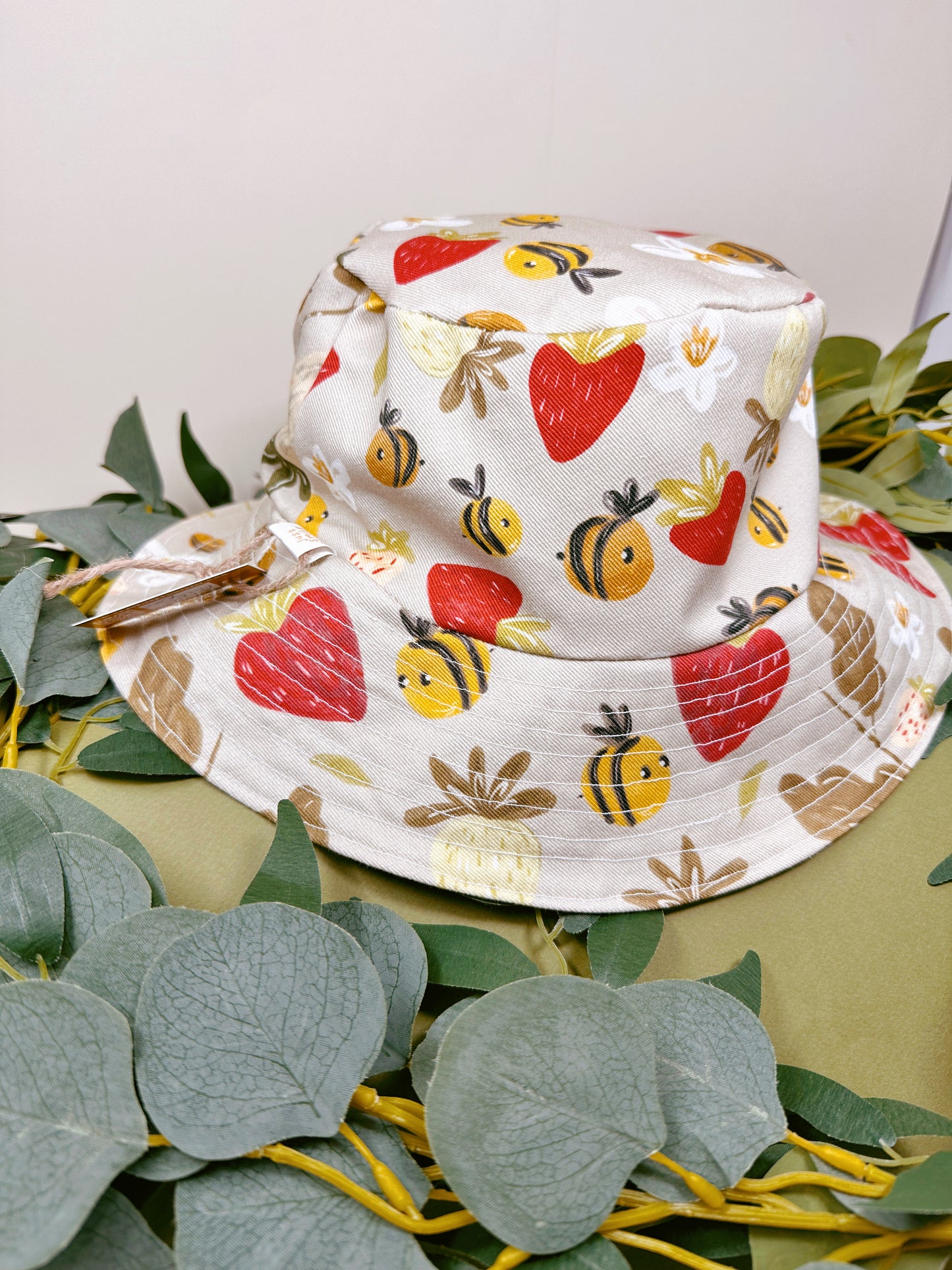 Strawberry Bee Bucket Hat - Adult & Child Sizing