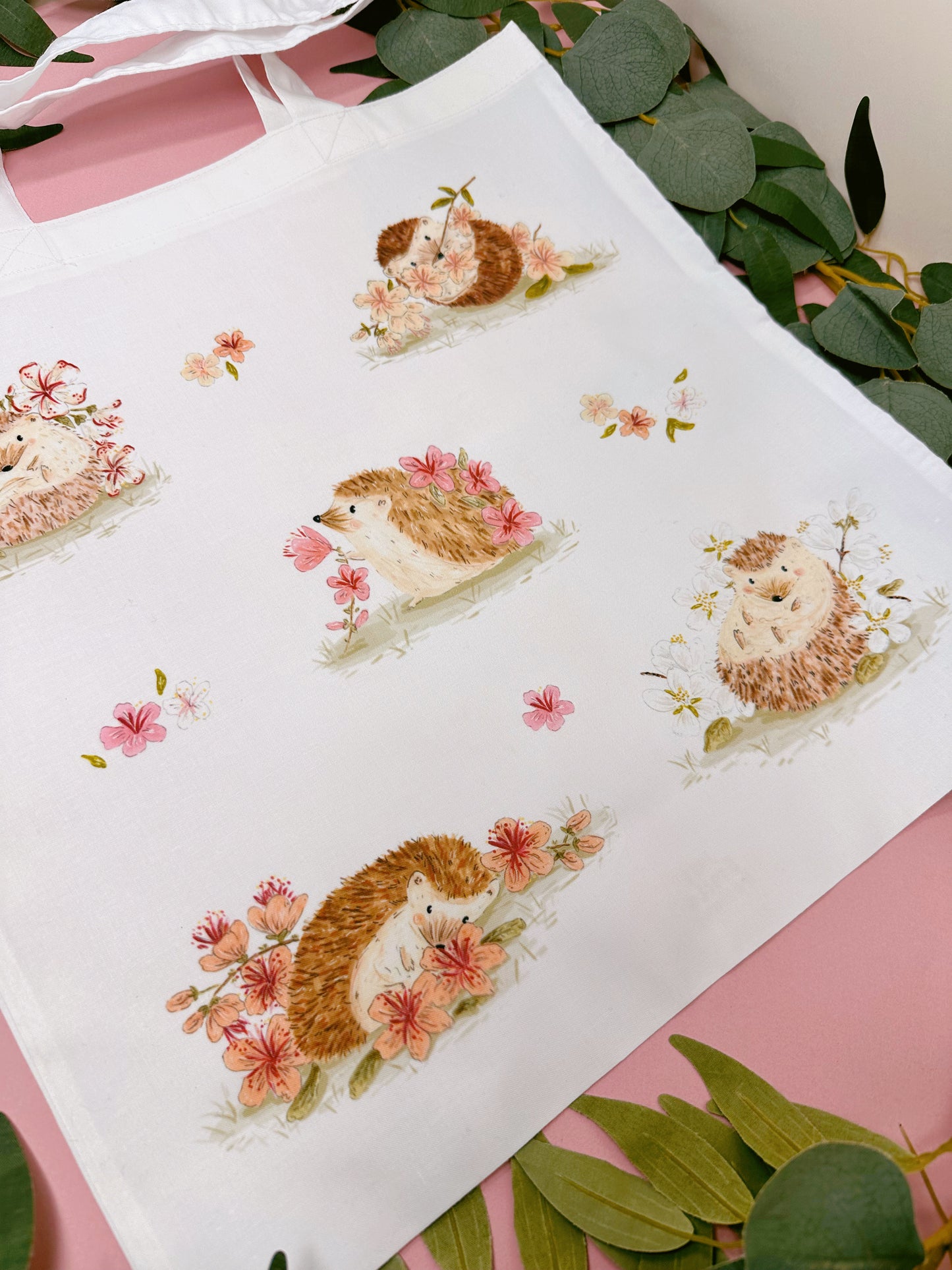 Sakura Hedgehogs Tote Bag