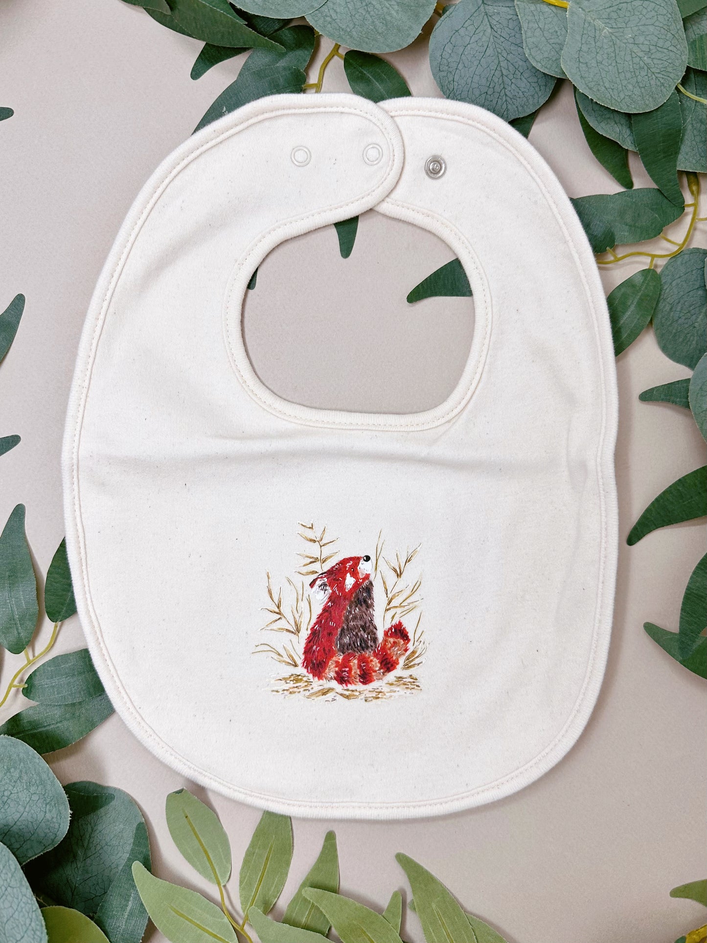 Red Panda Bib & Hat Set