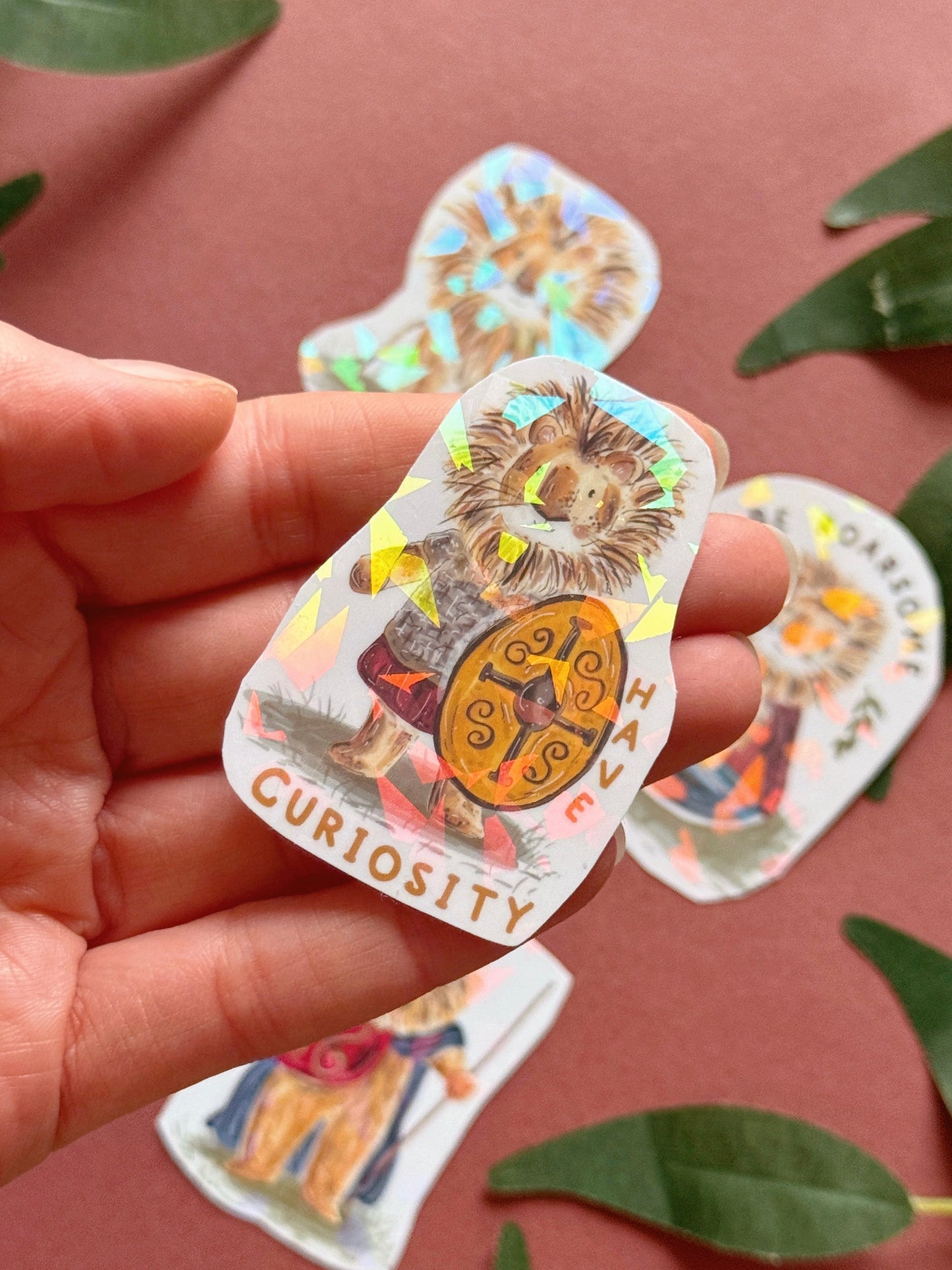 Warrior Lion Sticker - Holographic
