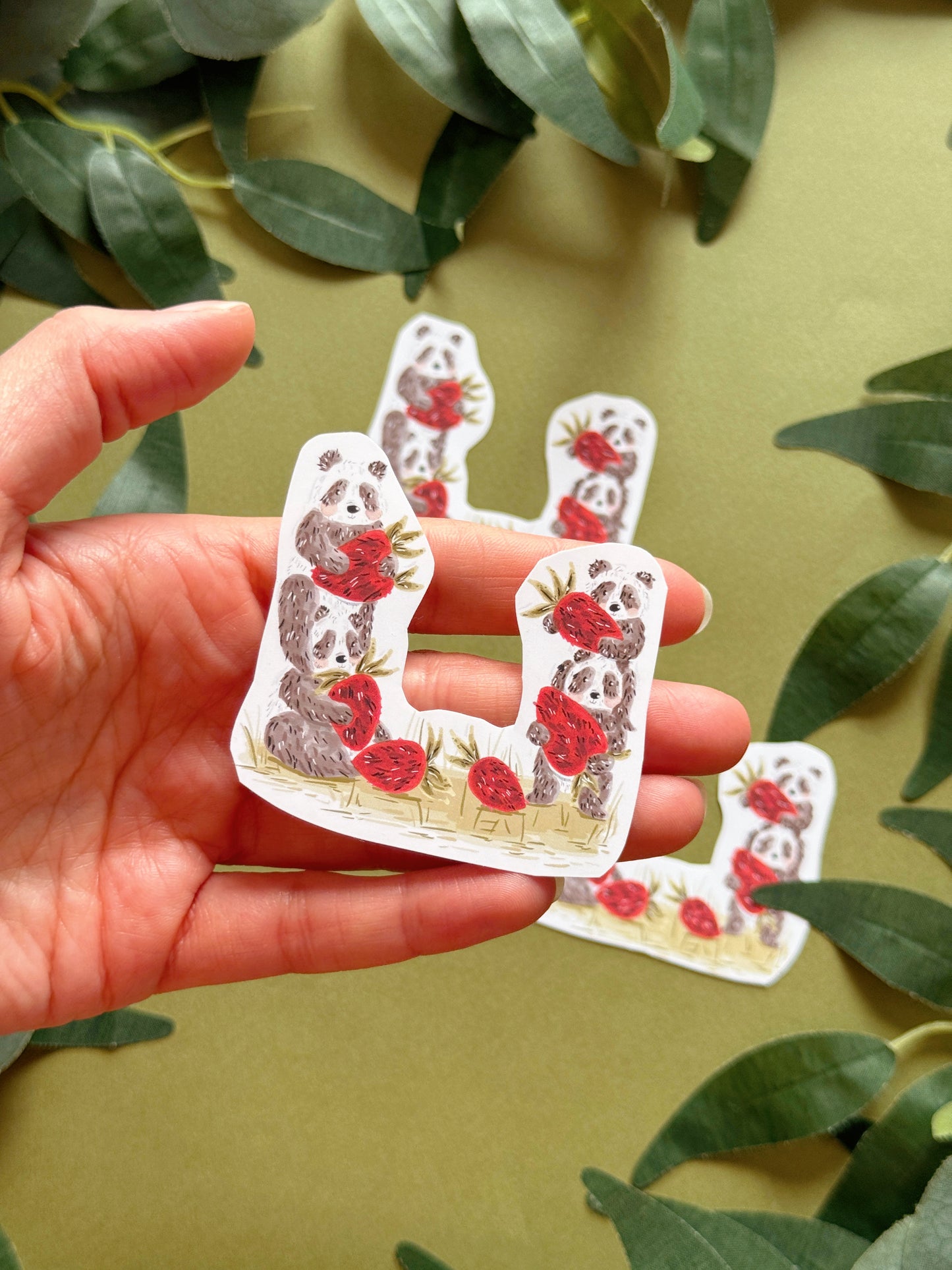 Strawberry Pandas Sticker