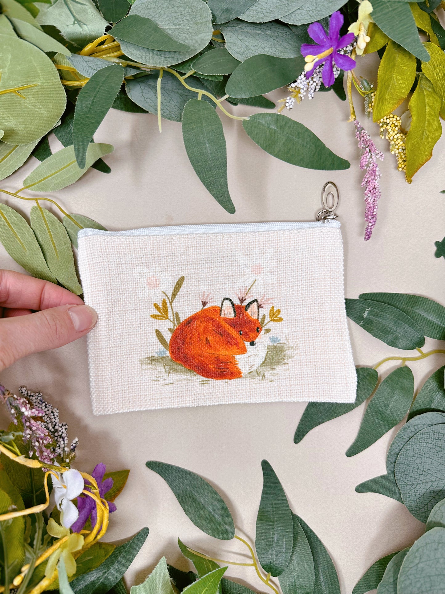 Floral Fox Zip Case