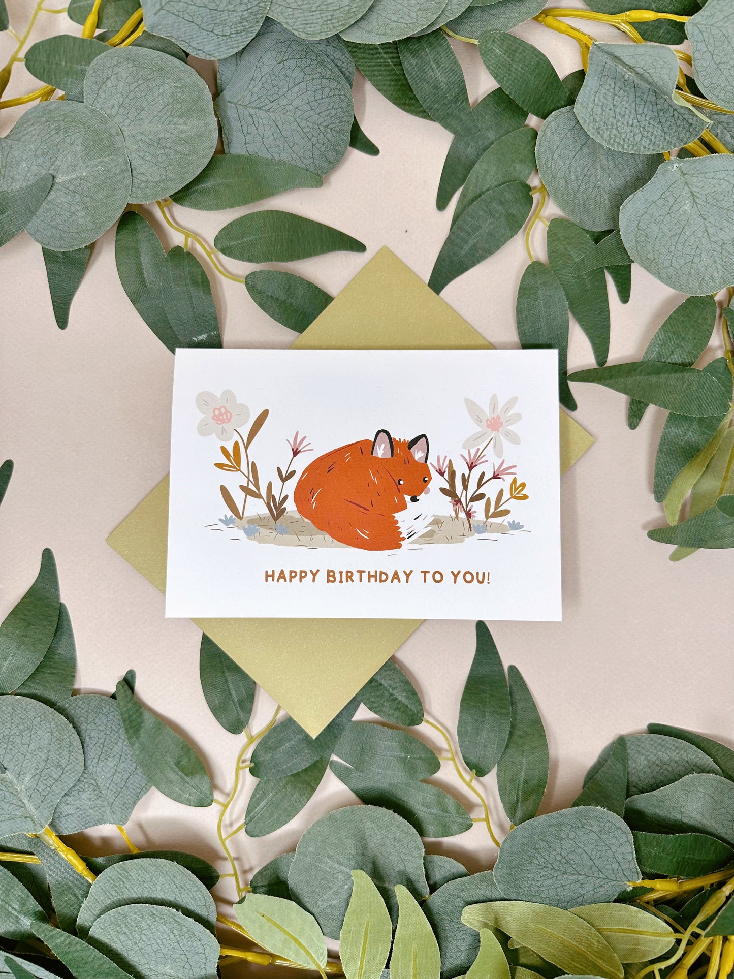 Botanical Fox Birthday Card