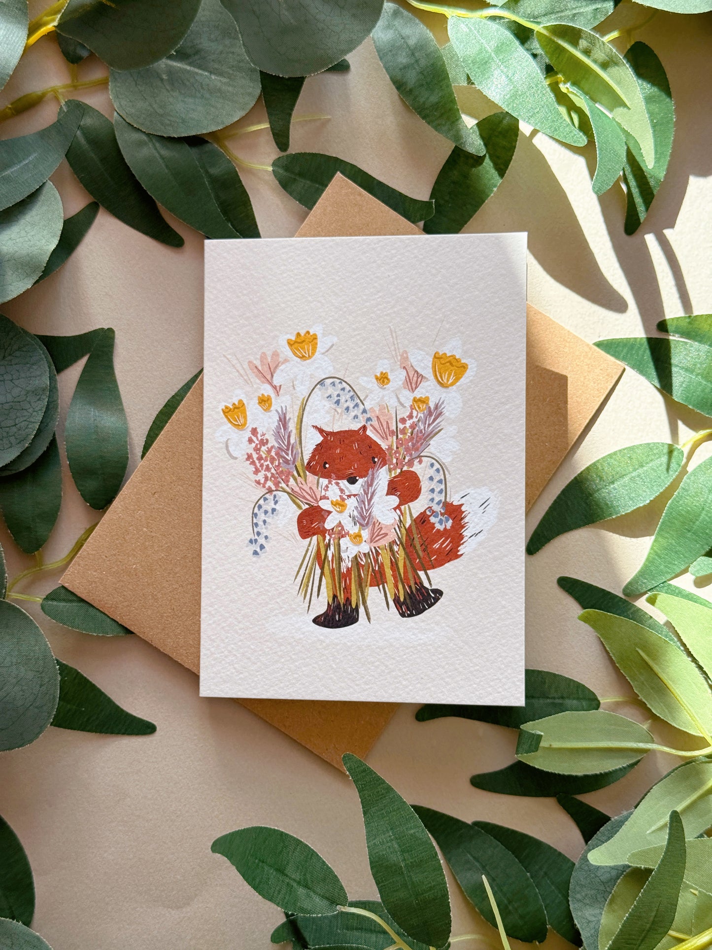 Fox Bouquet Card