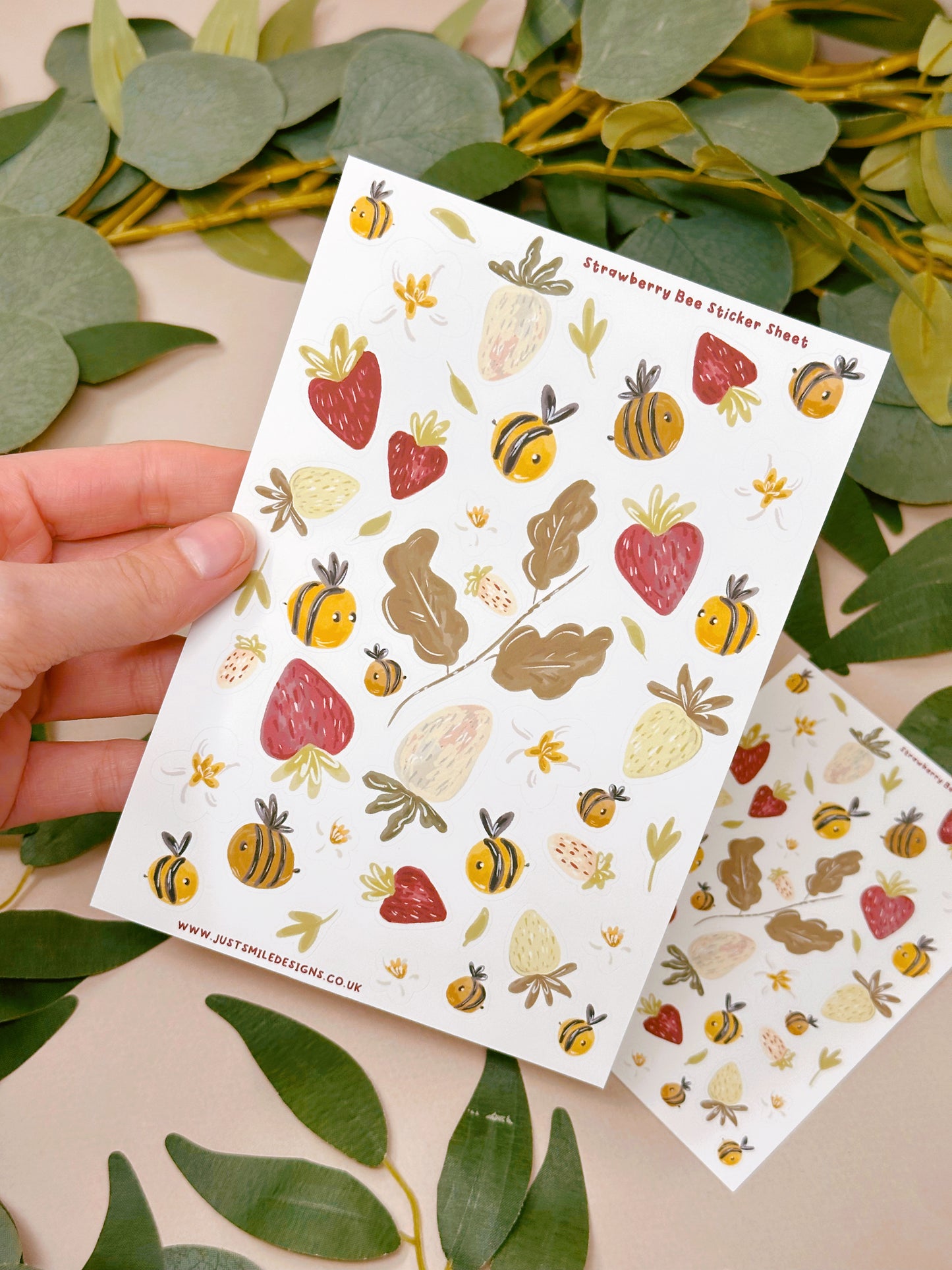 Strawberry Bee Sticker Sheet