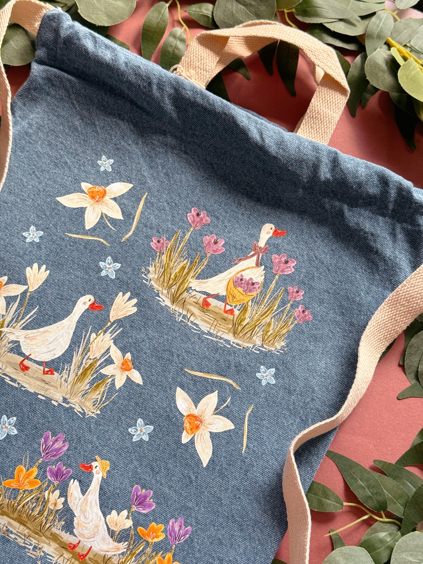 Duck Drawstring Tote Bag