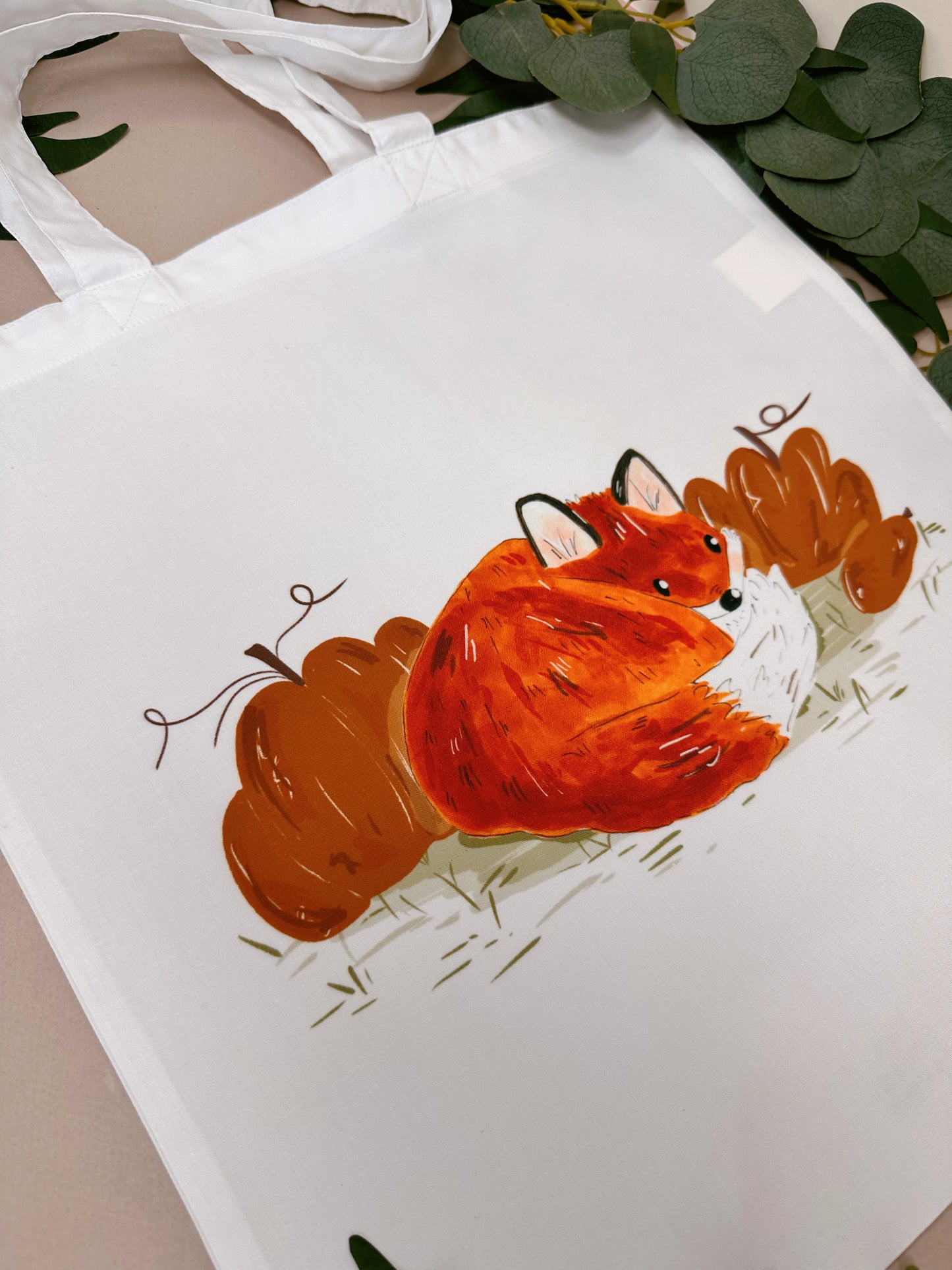 Pumpkin Fox Tote Bag