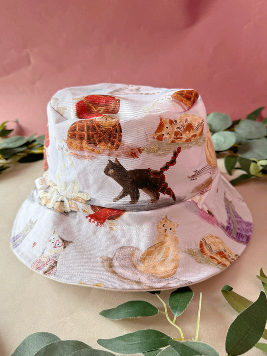 Cat design bucket hat